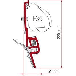 Luifeladapter set Fiamma F45 voor VW T4 Brandrup/Multirail